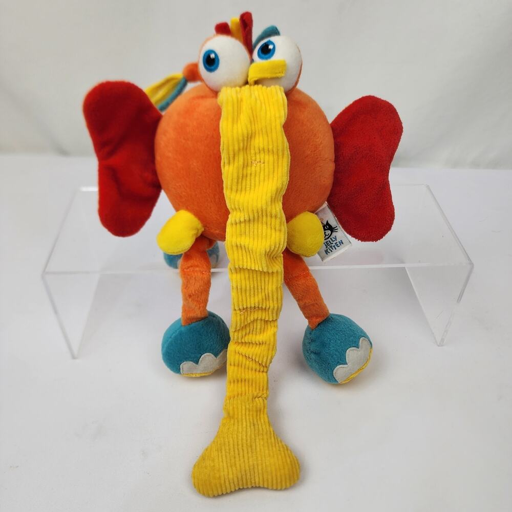JellyCat Jelly Kitten Plush Elephant Crinkle Sound Baby Infant Toddler Sensory